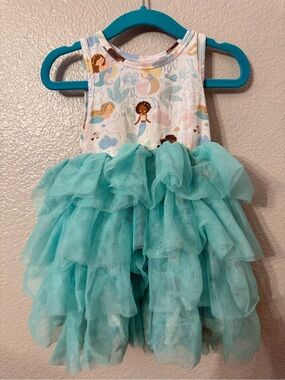Angel Dear Aqua Mermaid Tiered Tulle Dress